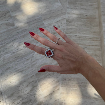 SAPPHIRE YÜZÜK | GÜMÜŞ KIRMIZI